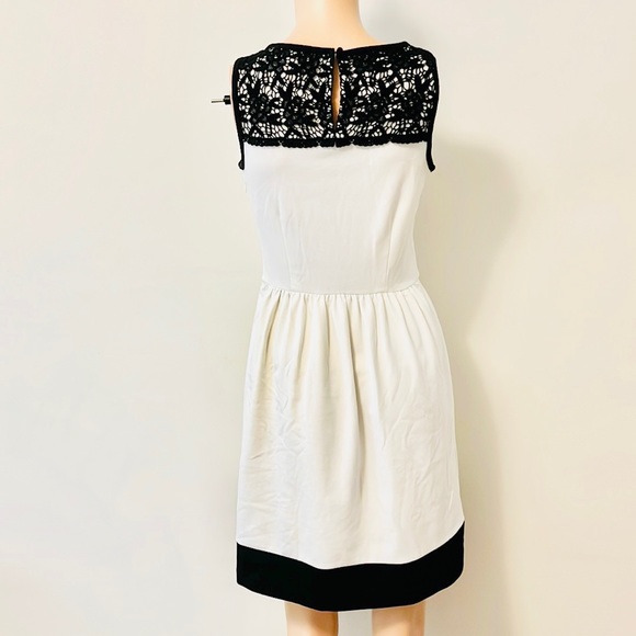 Elle Off white & black color blocked Midi Dress (2) - Picture 3 of 6